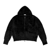 Shaggy Angora Knit Zip-Up
