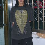 Untitled ハートロゴ ピグメントウォッシュ半袖 Washed Black
