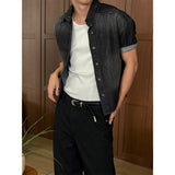 [MUSCLE FIT] Crop denim shirts(2color)