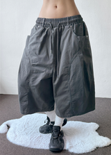 Charles Rivet Cotton Curved Balloon Bermuda Shorts 4color