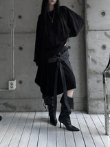 layered check wrap skirt (2color)