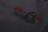 Red Signal Crop Hoodie (CHARCOAL)