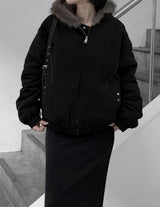 (Unisex) ケロンファーフードボンバーコットンジャンパー