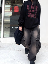 Crack Vintage Lettering Hooded Zip-Up