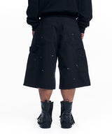 Double Knee Chino 8-Bermuda Pants - Black