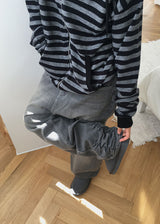 HEM SHIRRING GREY DENIM