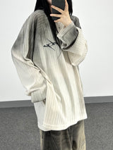 ダーティーヘアショールリブニット