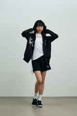 RIBBON JERSEY TRACK SHORTS PANTS / NAVY