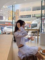 ストライププリーツミニスカパン