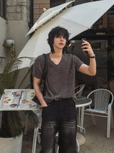 ロバートベロアVネックショートスリーブTシャツ