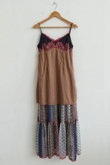 ETHNIC PATCHWORK LACE MAXI DRESS