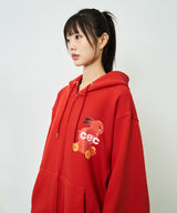 CEC グラフィックロゴ ジップアップ パーカー(レッド)