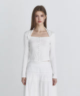 Off shoulder shawl top (Ivory)