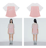 レースミックスシャーリングTシャツ