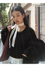 レースフリルスカーフ長袖Tシャツ