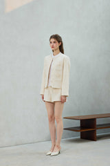 CHERISH TWEED JACKET / WHITE