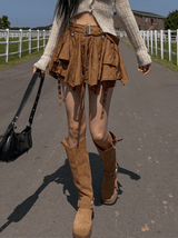 Hippie eyelet belt skirt