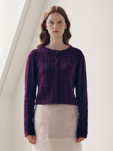 SKASHI CABLE KNIT CARDIGAN BURGUNDY