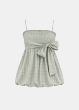 Solin Ribbon Check Babydoll Top