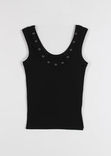 EYELET RIB SLEEVELESS