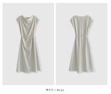 De Mer Drape Shirred Long Dress / 2 colors