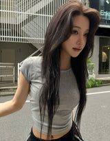 Cap Sleeve Contour U-Neck Slim Top