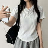 Brie button food short sleeve tee