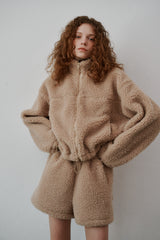 Boucle half pants (Beige)
