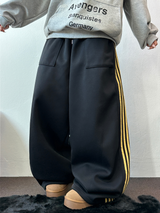 フリース❤トラックビッグポケットロングワイドバルーンパンツ 🖤🩶💛4カラー