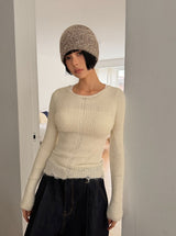 (WOOL) ROUGH DAMAGE KNIT