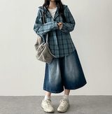 リーマンサマーチェックフーディドシャツサザン