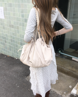 Dot frill midi skirt