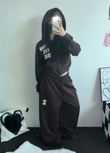 STREET PATCH WIDE PANTS 🤎🤍🖤3COLOR
