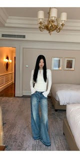 Daisy lace cuffs long-sleeved t-shirt
