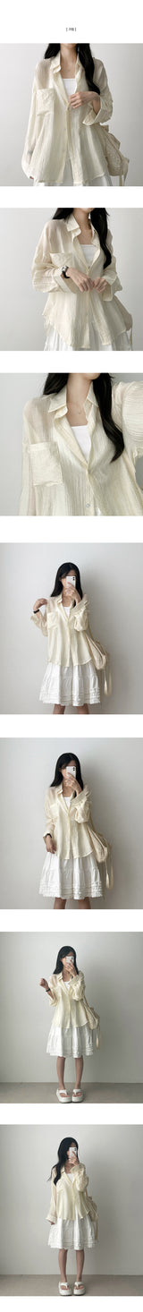 Mikan Charles ルーズフィットポケットシャツ south