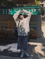 ルダダメージバミューダデニムパンツ