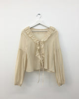 Clear chiffon ethnic blouse (2color)