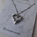 [NMIXX Sullyoon Necklace] メルティングハートカラーボーンネックレス