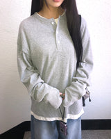 Kiyul Henley-Neck Warmer Long Sleeve T-Shirt