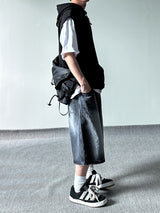 AD brush bermuda black denim