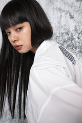 low-edge short-sleeved shirt (WHITE)