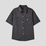 LMN キャトルカチオンウェスタンコットン半袖シャツ (3 colors)