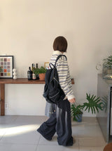 Kentally Stripe Collar Over Wool Knit