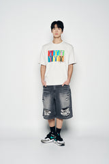25SS エイリアンラビットポップアートショートスリーブTシャツ ライトグレー