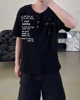 Crozen Waffle Henley Short Sleeve