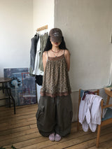 フローラル レース スリーブレス トップ