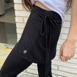 LAYERED STRING SKIRT PANTS [BLACK]