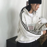 Tvan y2k track oversized fit semi zip-up sweatshirt