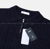 Liu Cable Semi Zip Up Karanite