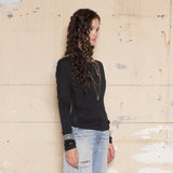 Drape Shoulder Top [Black]